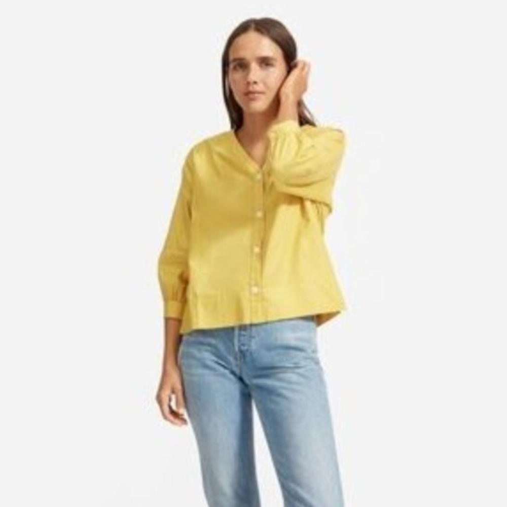 Everlane Lantern Top - 100% Cotton - Yellow